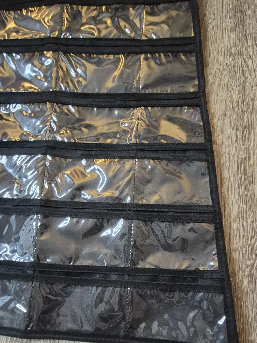 Black Clear Pocket Jewelry Organizer - Hanging Accessory Storage